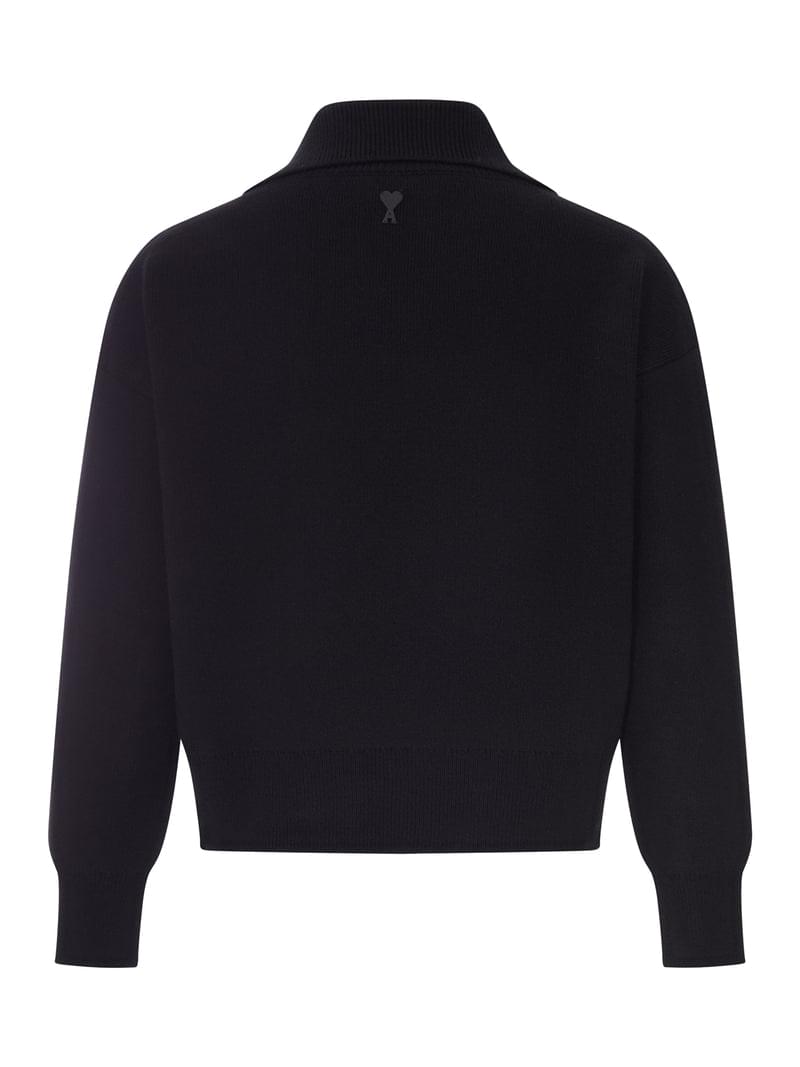 Ami Paris Men Wool Sweater With Polo Collar AMI PARIS