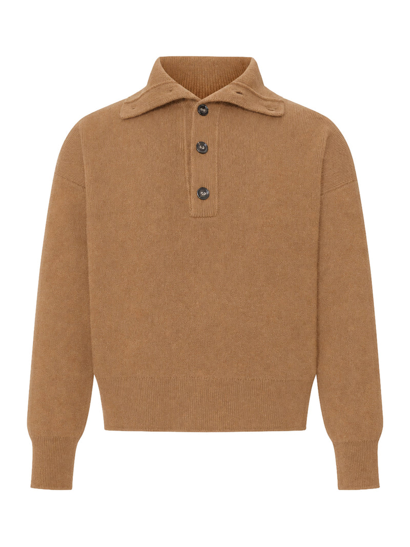 Ami Paris Men Wool Sweater With Polo Collar AMI PARIS