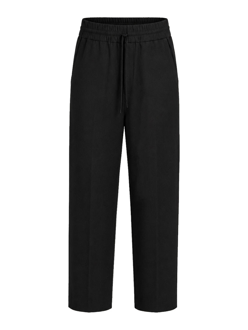 Ami Paris Men Black Wool Trousers With An Elasticated Waist AMI PARIS