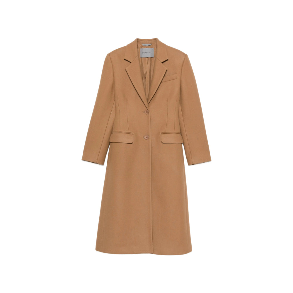 Balenciaga Neutrals Coats - Single Breasted Coats Women BALENCIAGA
