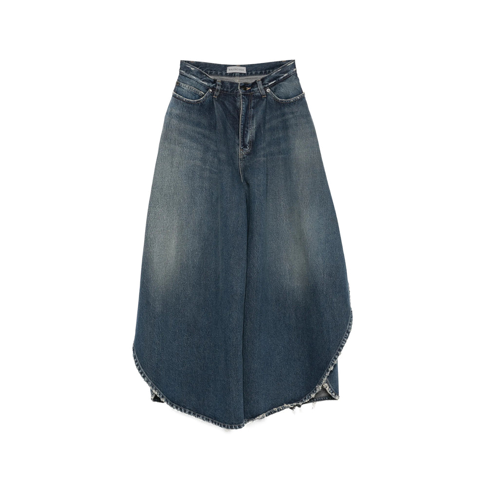 Balenciaga Blue Denim - Wide-Leg Jeans Women BALENCIAGA