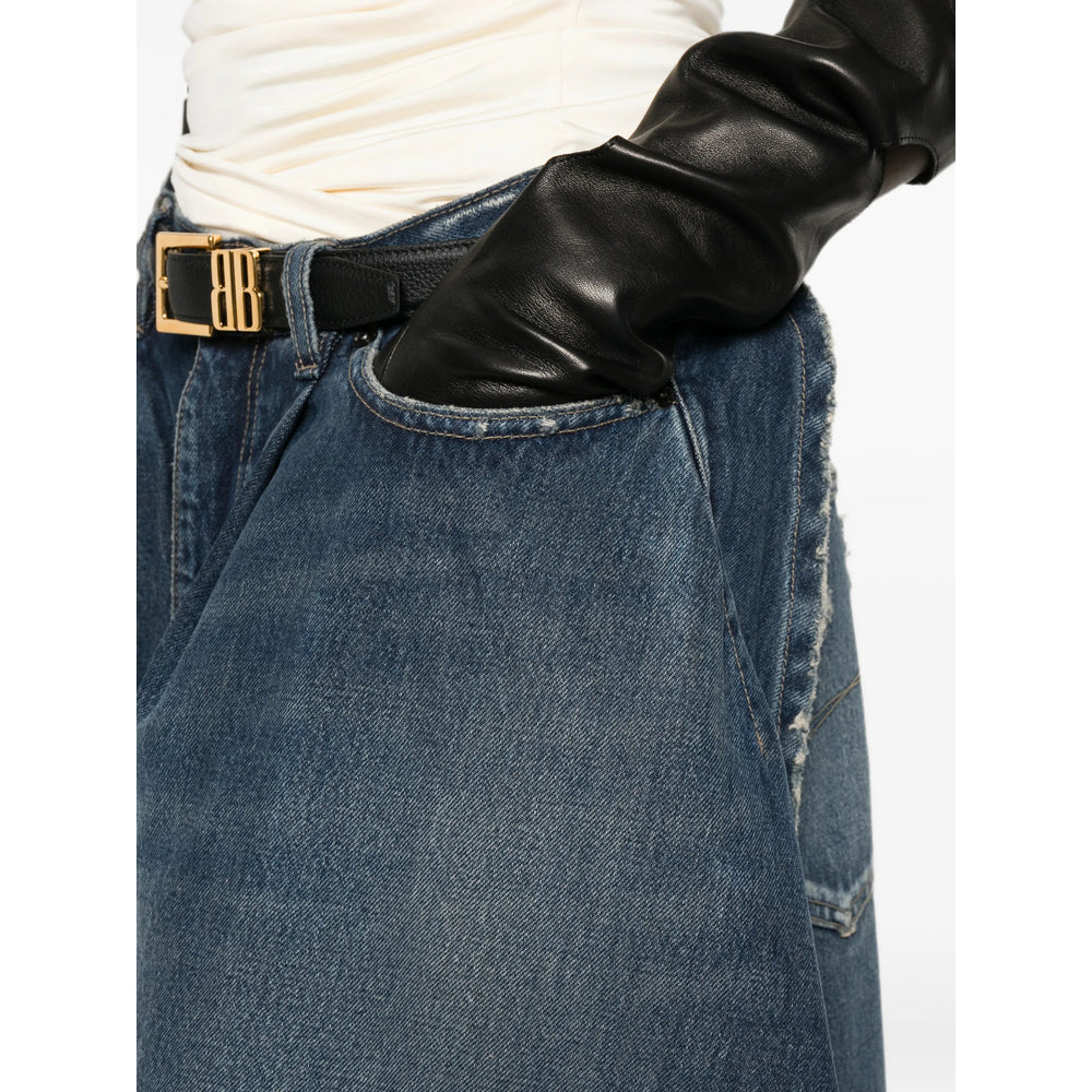 Balenciaga Blue Denim - Wide-Leg Jeans Women BALENCIAGA