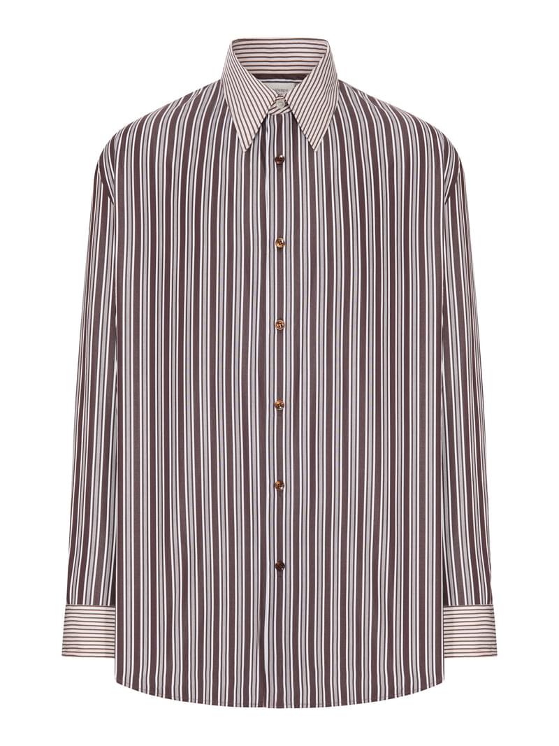 Saint Laurent Men Winchester Striped Cotton Poplin Shirt SAINT LAURENT