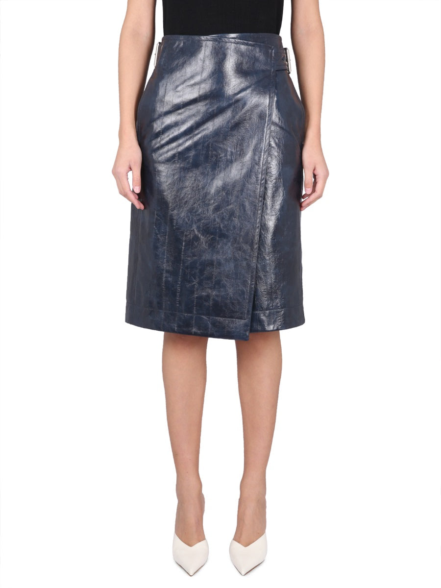 Bottega Veneta Women Leather Midi Skirt BOTTEGA VENETA