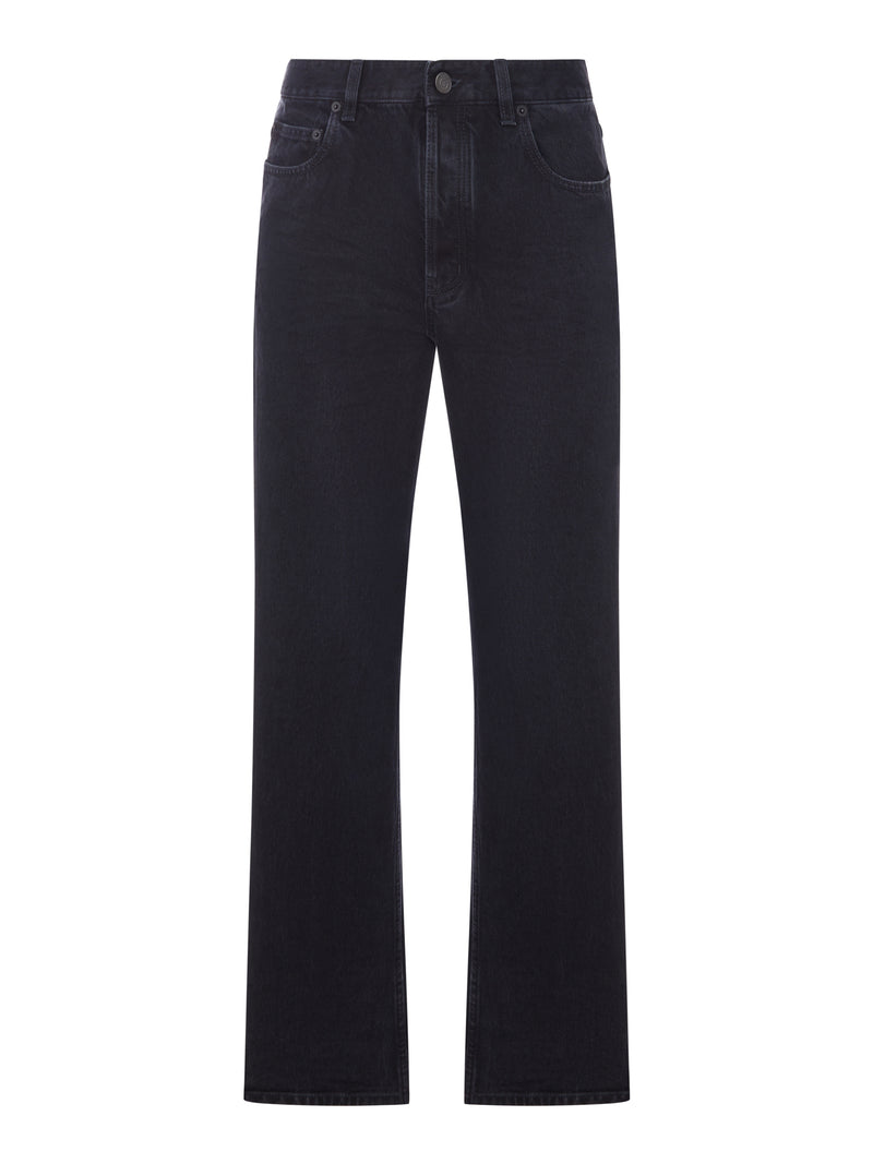 Saint Laurent Men Dark Denim Bootcut Jeans SAINT LAURENT