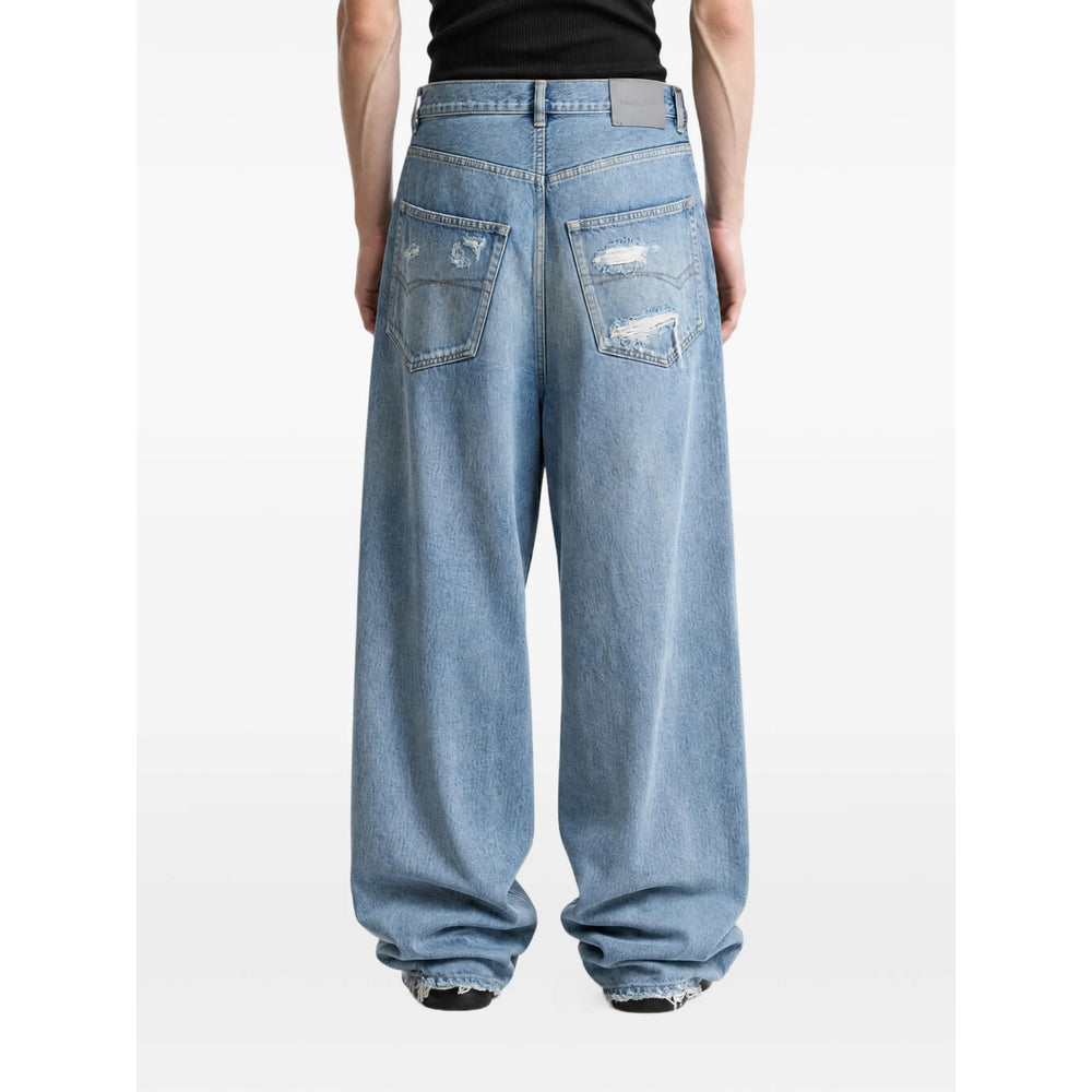 Balenciaga Blue Trousers - Wide-Leg Trousers Men BALENCIAGA