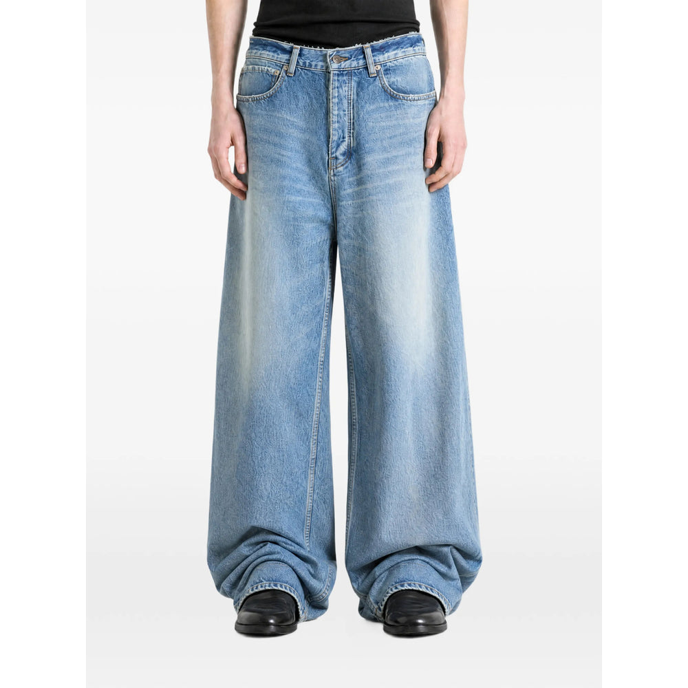 Balenciaga Blue Trousers - Wide-Leg Trousers Men BALENCIAGA