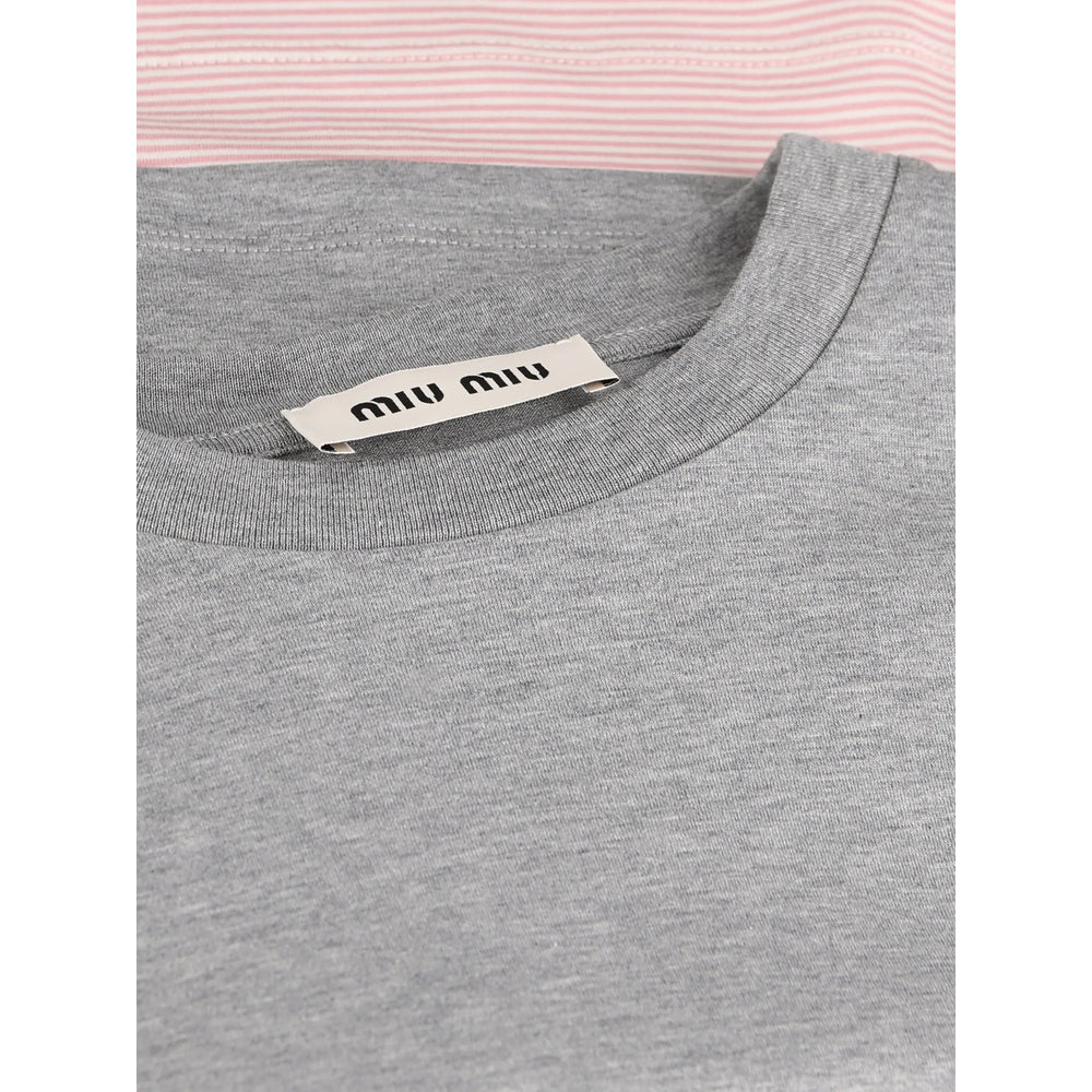 Miu Miu Grey Tops - T-Shirts & Jerseys Women MIU MIU