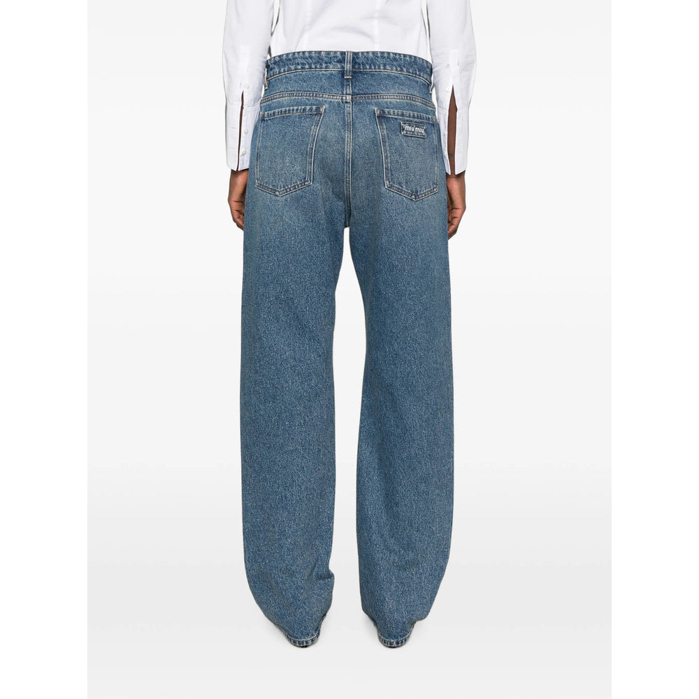 Miu Miu Blue Denim - Straight-Leg Jeans Women MIU MIU