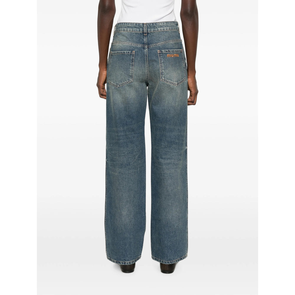 Miu Miu Blue Denim - Straight-Leg Jeans Women
