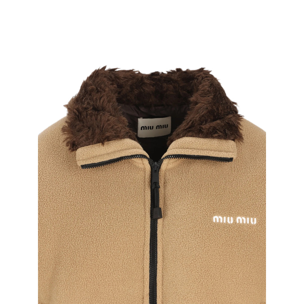 Miu Miu Neutrals Coats - Faux Fur Coats Women MIU MIU