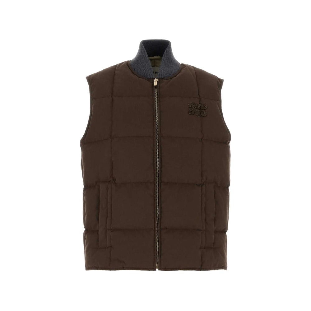 Miu Miu Brown Jackets - Waistcoat & Gilets Women MIU MIU