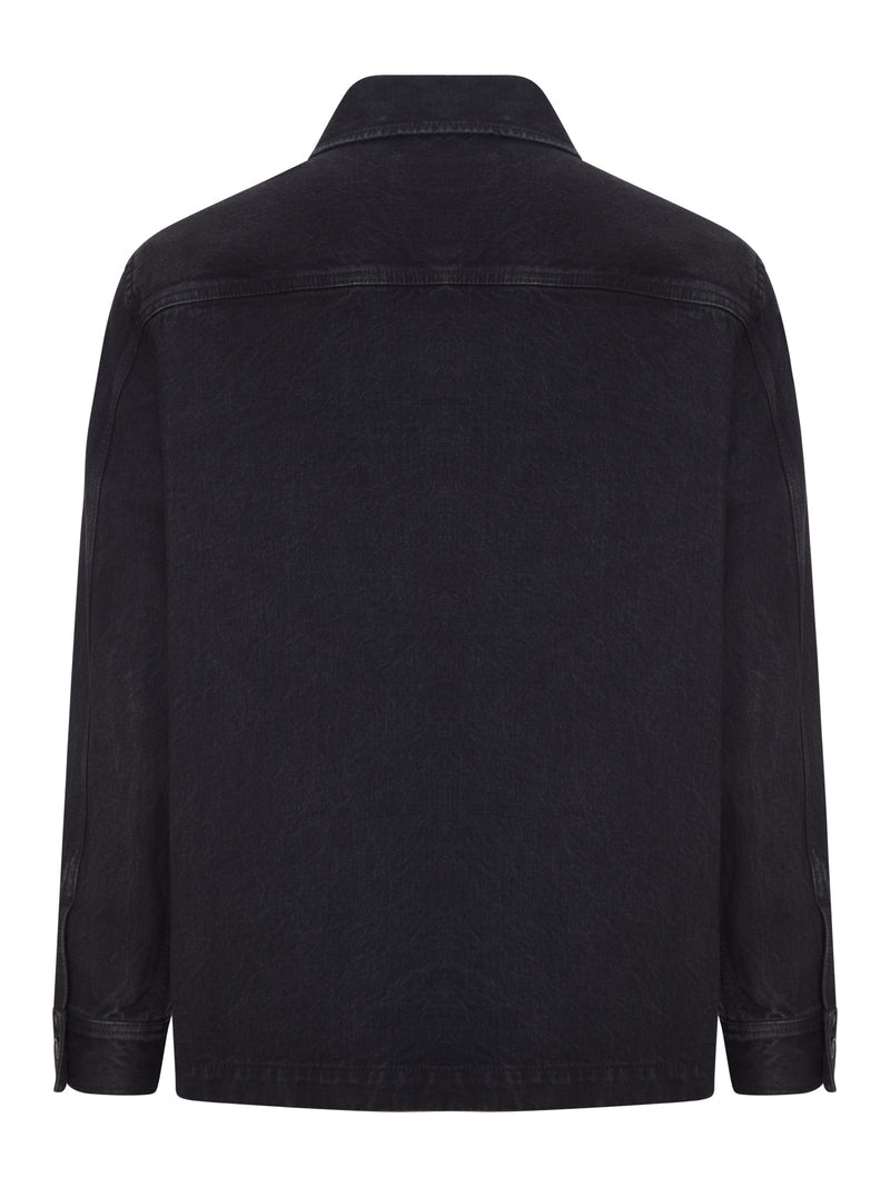 Saint Laurent Men Overshirt Cassandre In Denim Black Sand SAINT LAURENT