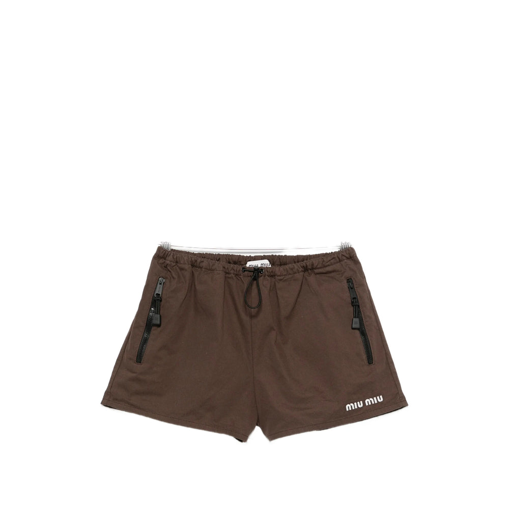 Miu Miu Brown Shorts - Mini Shorts Women MIU MIU