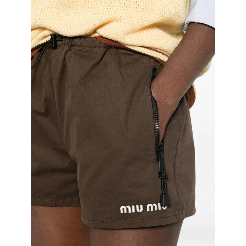 Miu Miu Brown Shorts - Mini Shorts Women MIU MIU