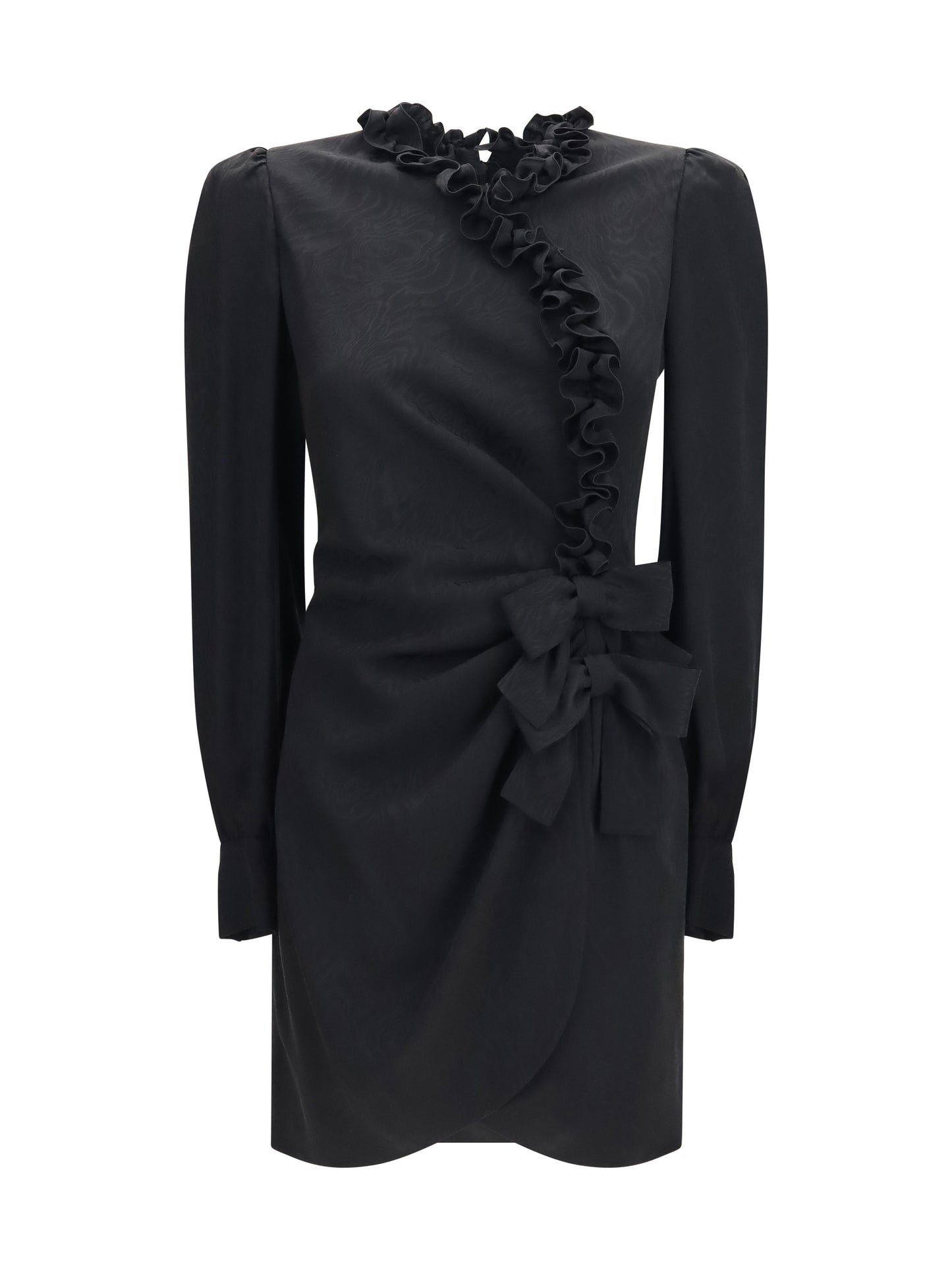 Alessandra Rich Women Silk Jacquard Mini Dress With Ruffles ALESSANDRA RICH