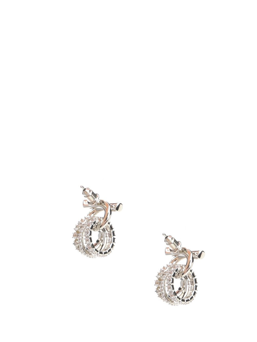 Ferragamo Women Gancini Earrings With Crystals FERRAGAMO
