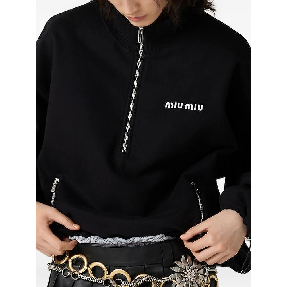 Miu Miu Black Tops - Sweatshirts Women MIU MIU