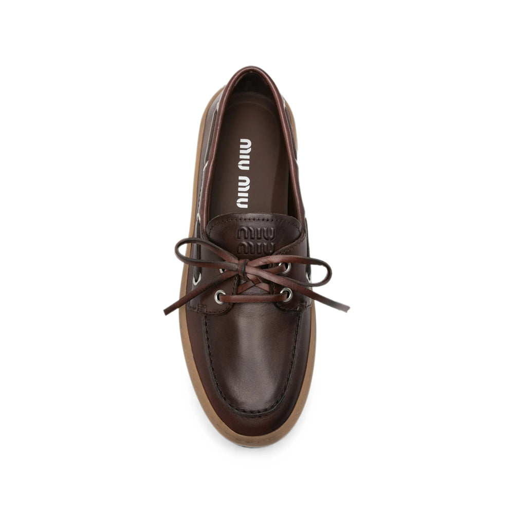 Miu Miu Brown Loafers Women MIU MIU