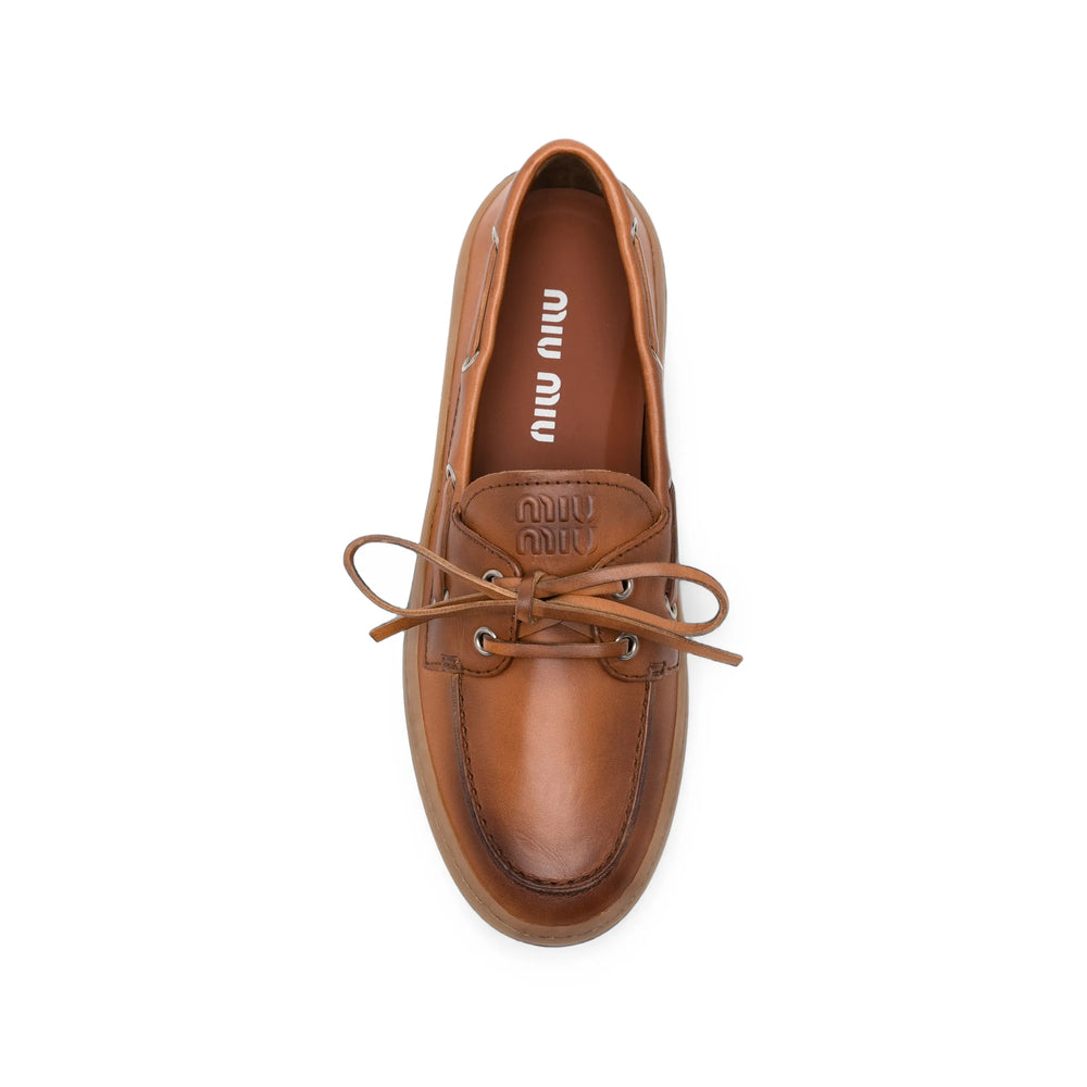 Miu Miu Brown Loafers Women MIU MIU