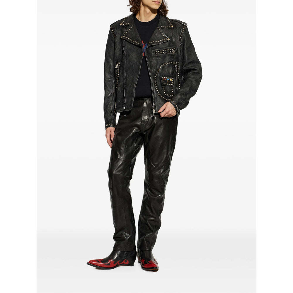 Dsquared2 Black Jackets - Biker Jackets Men DSQUARED2