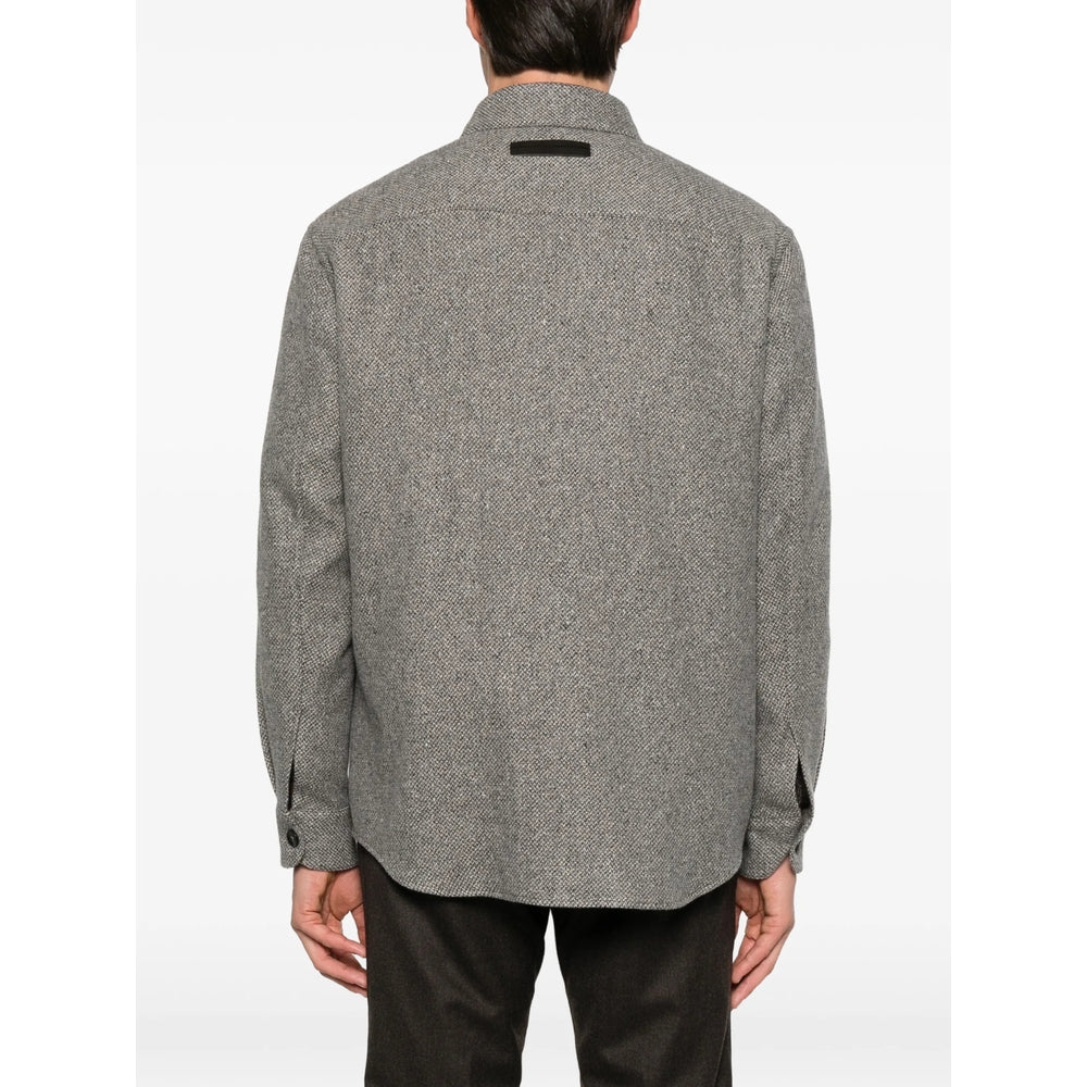 Zegna Grey Jackets - Shirt Jackets Men ZEGNA