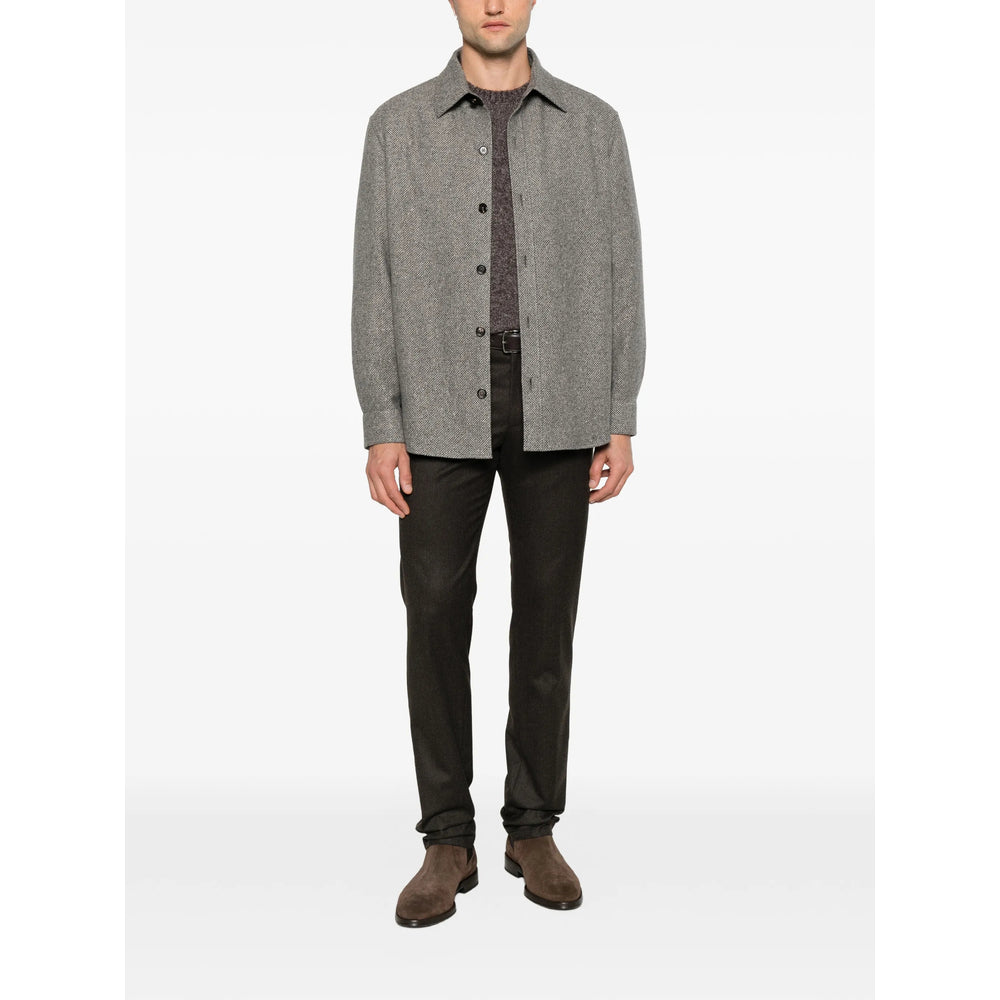Zegna Grey Jackets - Shirt Jackets Men ZEGNA