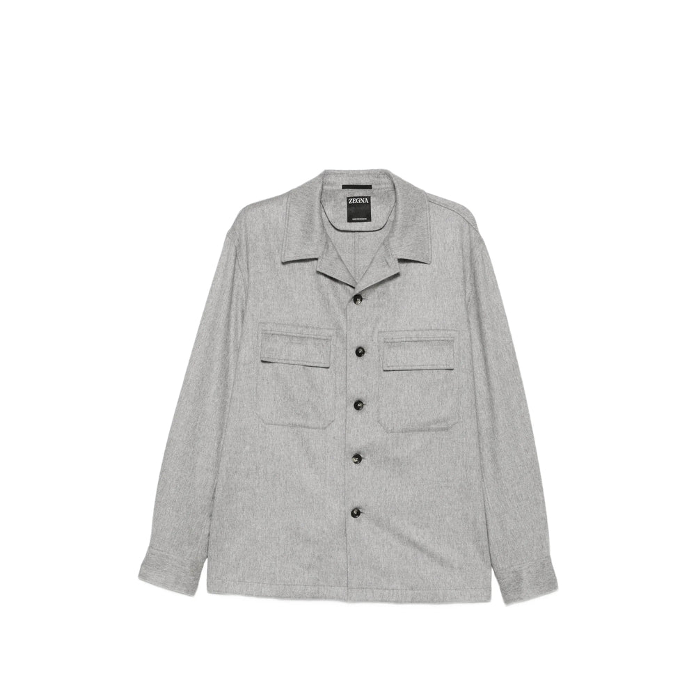 Zegna Grey Jackets - Shirt Jackets Men ZEGNA
