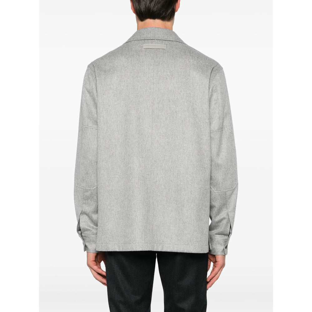 Zegna Grey Jackets - Shirt Jackets Men ZEGNA