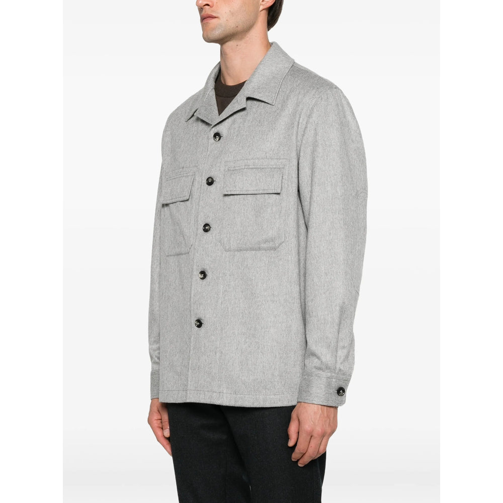 Zegna Grey Jackets - Shirt Jackets Men ZEGNA