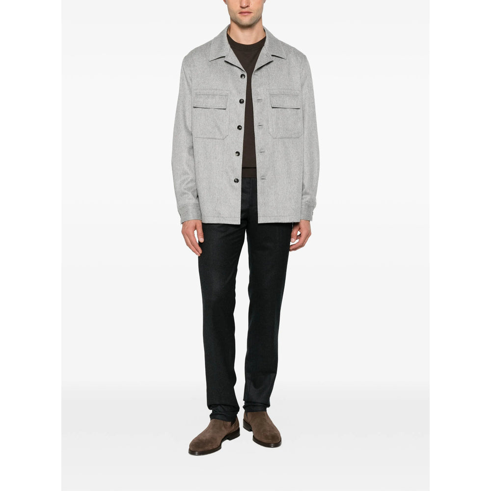 Zegna Grey Jackets - Shirt Jackets Men ZEGNA