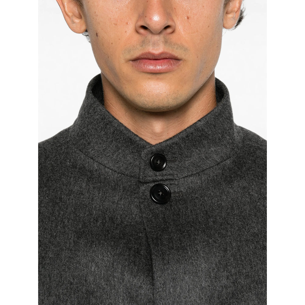 Zegna Grey Coats Men ZEGNA