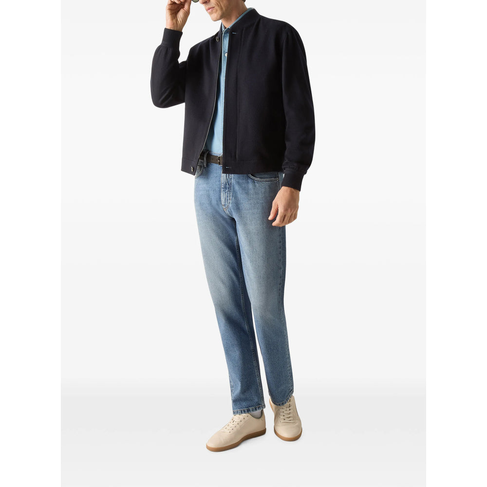 Zegna Blue Jackets - Bomber Jackets Men ZEGNA
