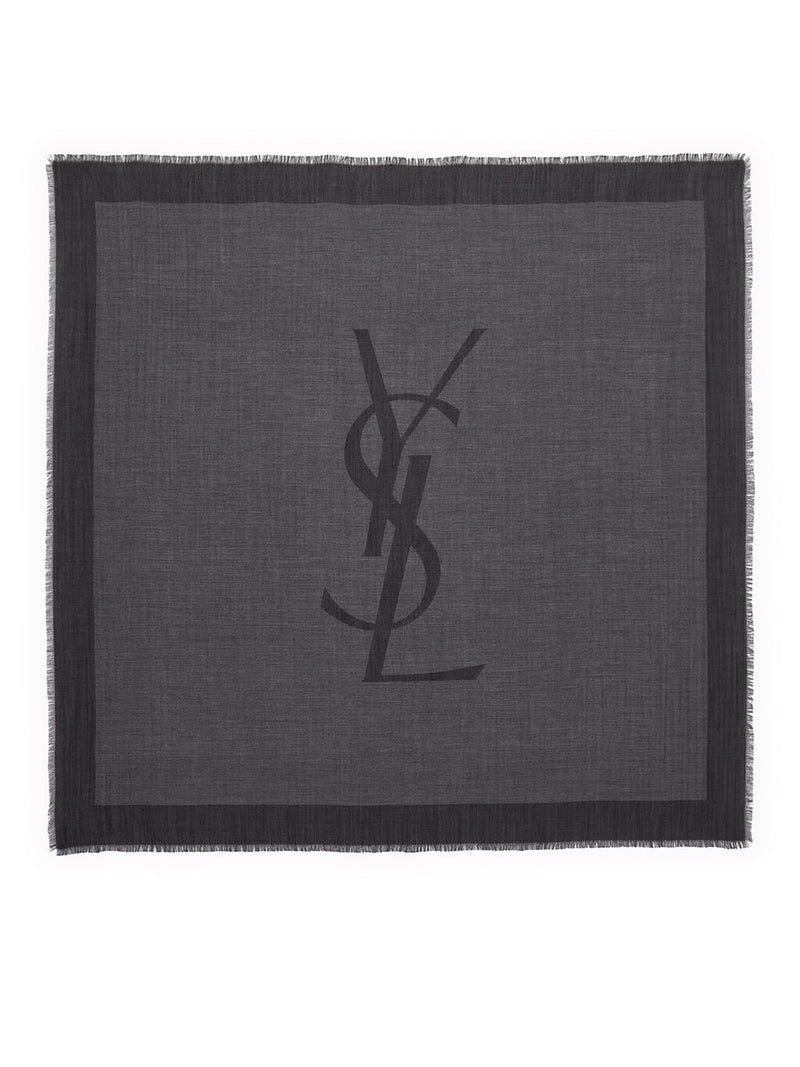 Saint Laurent Men Cassandre Square Scarf In Silk And Cashmere SAINT LAURENT