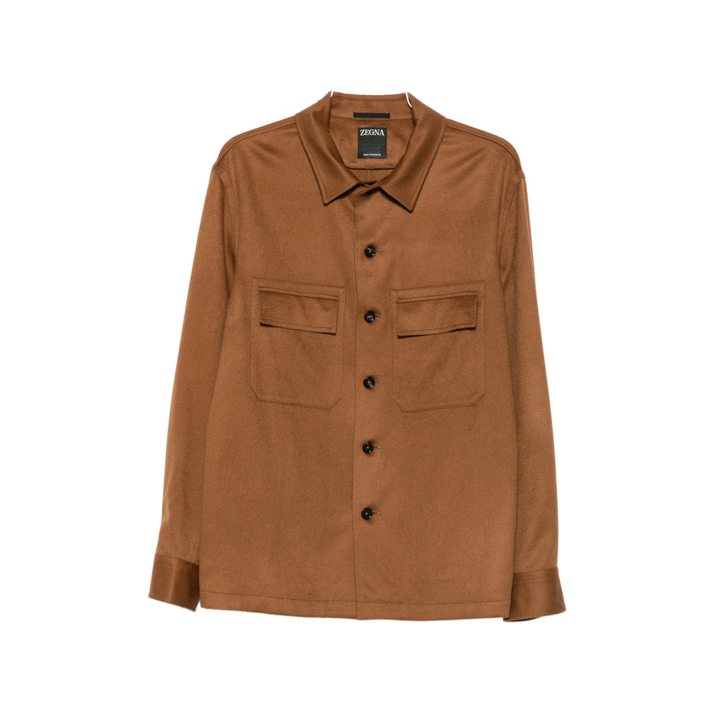 Zegna Brown Shirts Men ZEGNA