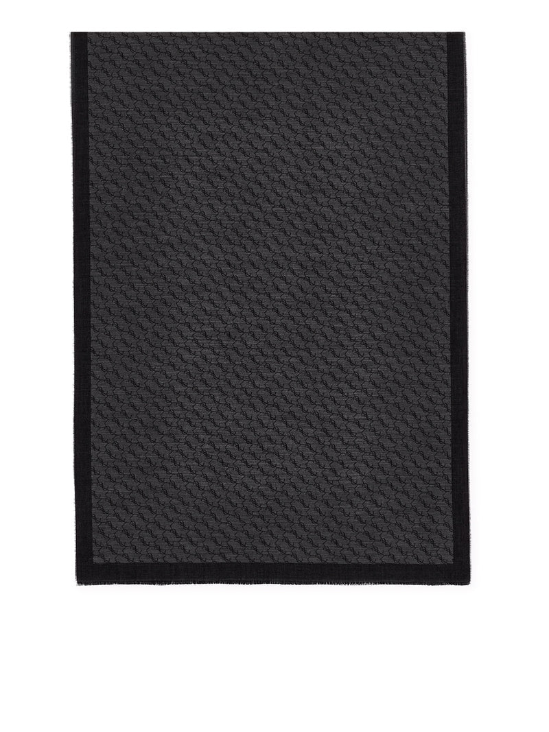 Saint Laurent Men Cassandre Scarf In Cashmere And Silk Jacquard SAINT LAURENT
