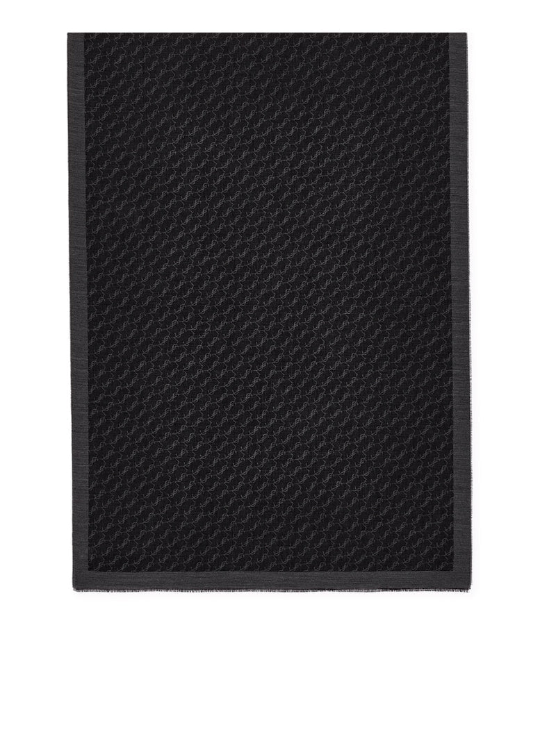 Saint Laurent Men Cassandre Scarf In Cashmere And Silk Jacquard SAINT LAURENT