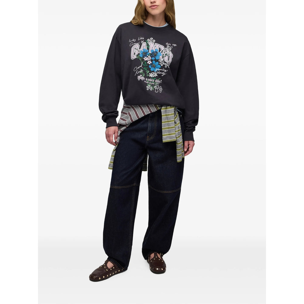 Ganni Black Tops - T-Shirts & Jerseys Women GANNI
