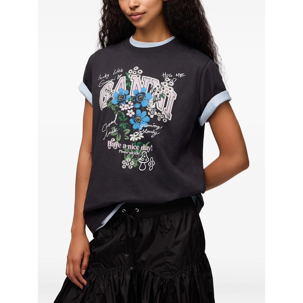 Ganni Black Tops - T-Shirts & Jerseys Women GANNI