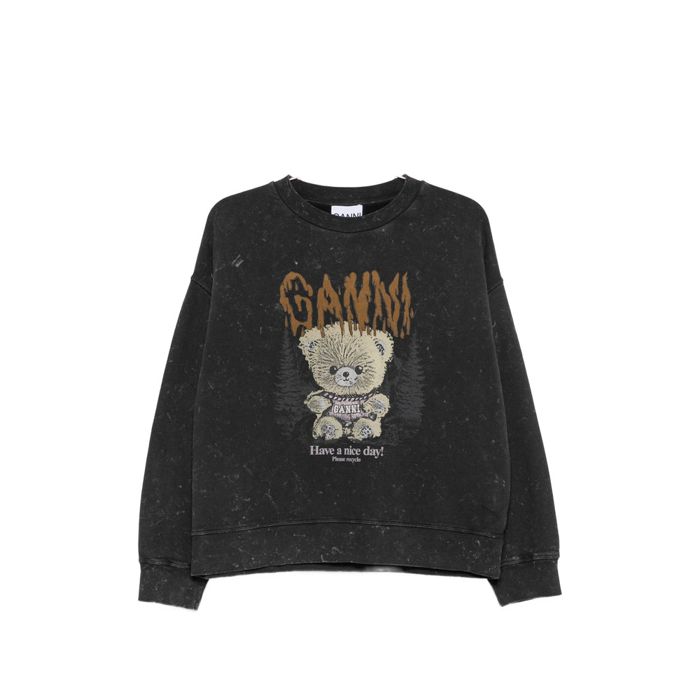 Ganni Black Tops - Sweatshirts Women GANNI