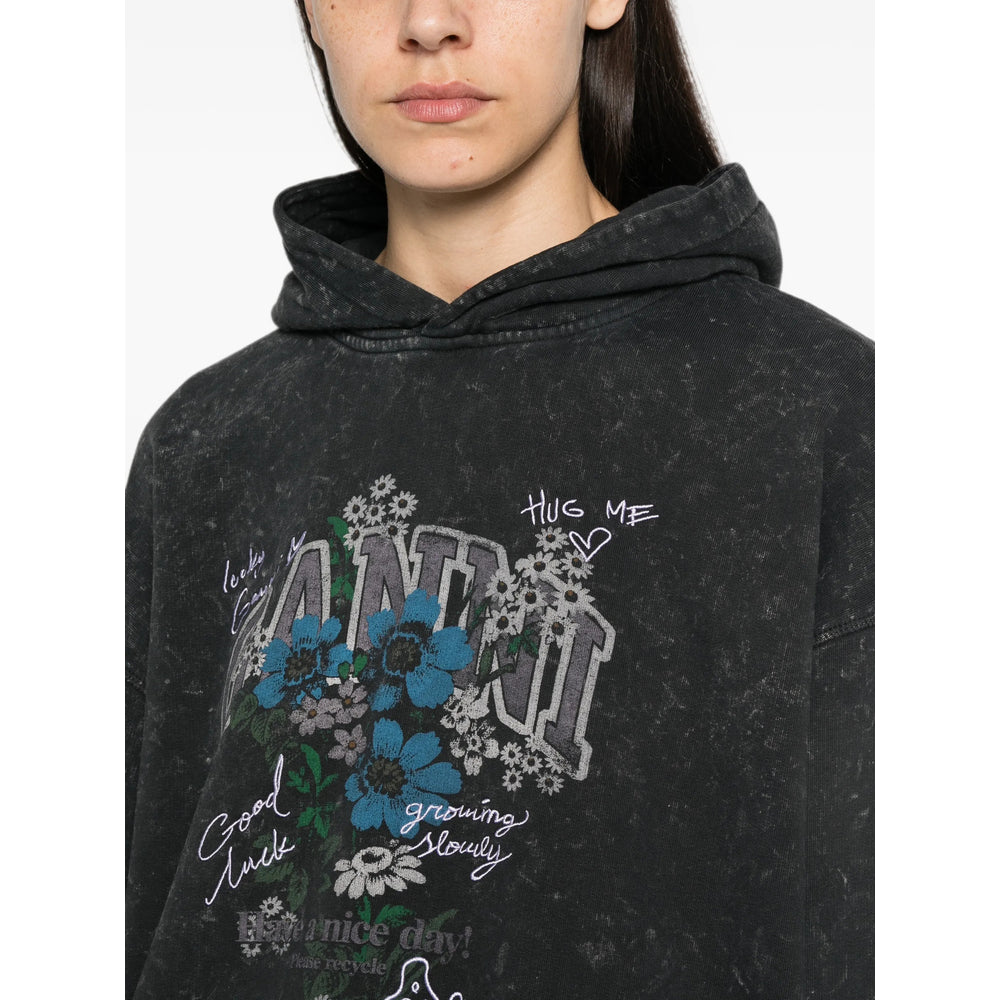Ganni Grey Tops - Hoodies Women GANNI