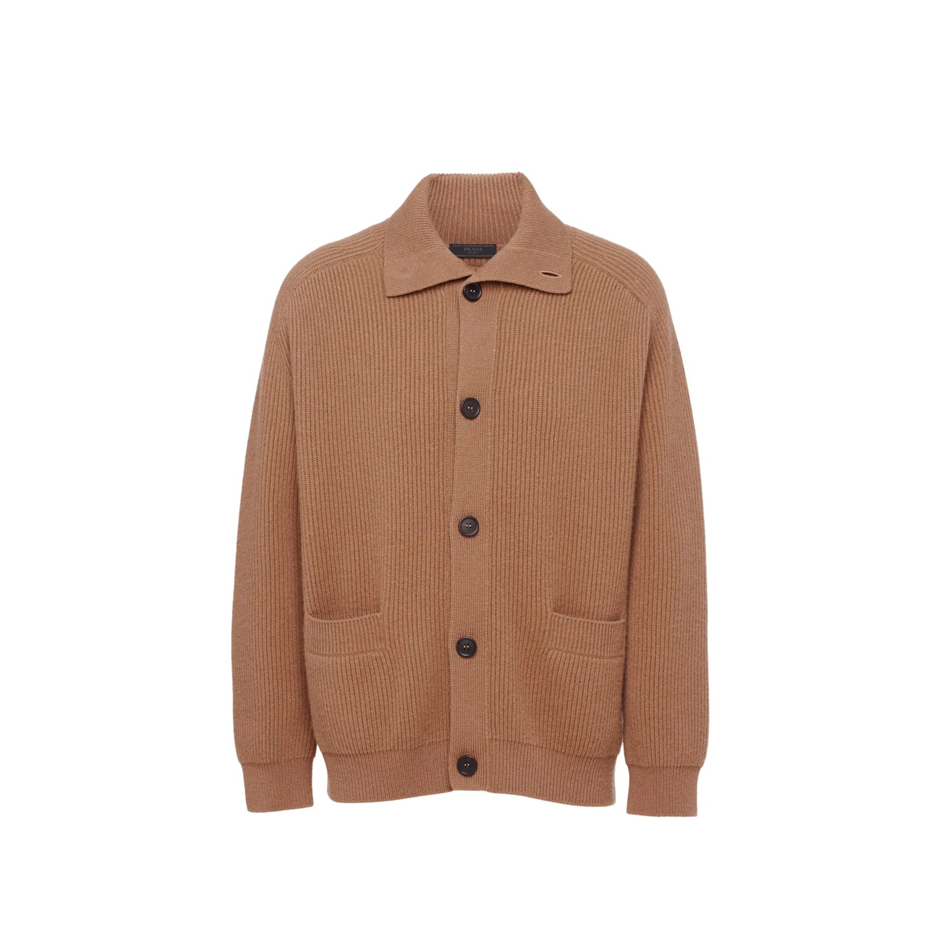 Prada Ribbed Knit Cashmere Cardigan Men PRADA