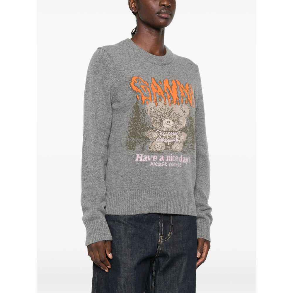 Ganni Grey Knitwear - Jumpers Women GANNI