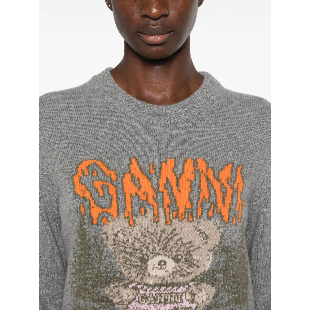 Ganni Grey Knitwear - Jumpers Women GANNI