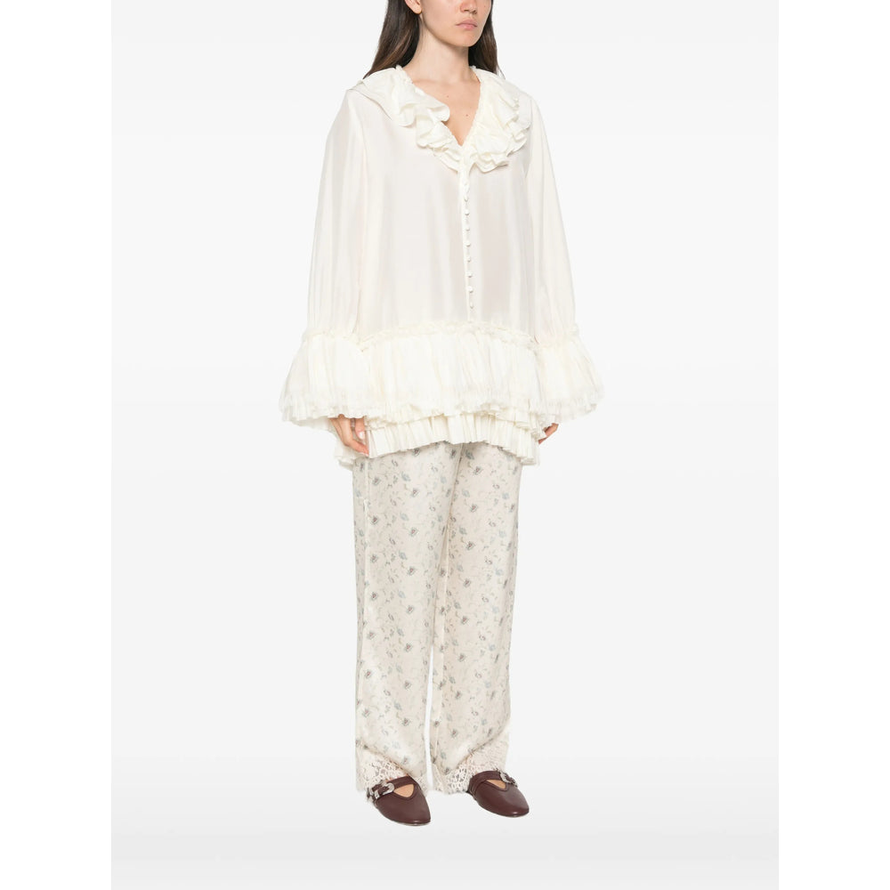 Ganni White Tops - Blouses Women GANNI