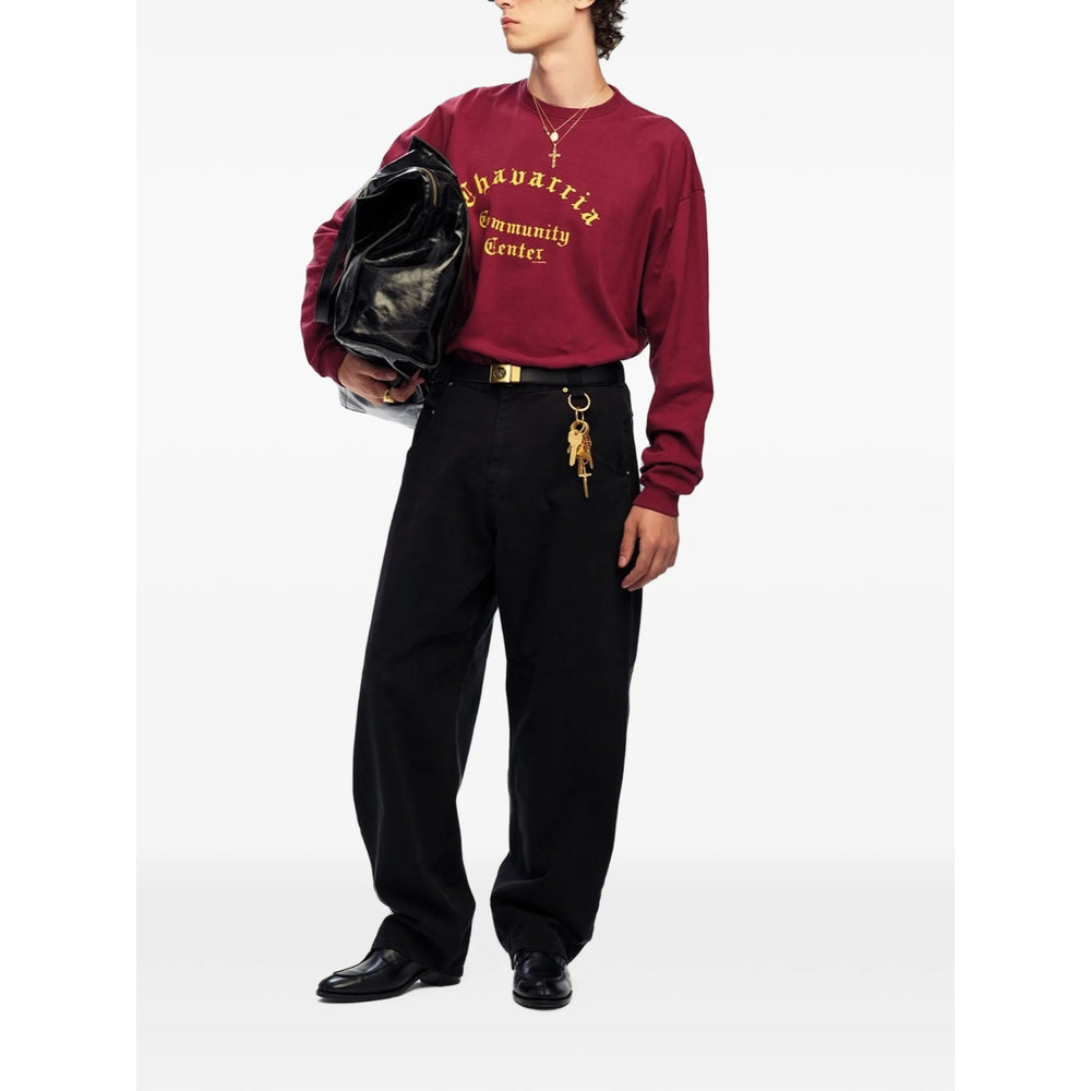 Willy Chavarria Black Denim - Wide-Leg Jeans Men Willy Chavarria