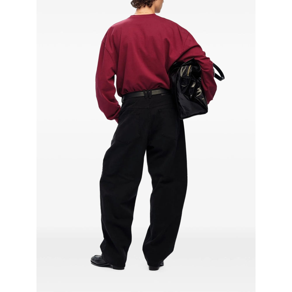 Willy Chavarria Black Denim - Wide-Leg Jeans Men Willy Chavarria