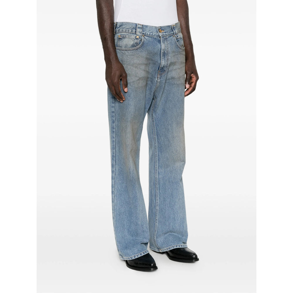 Willy Chavarria Blue Denim - Wide-Leg Jeans Men Willy Chavarria
