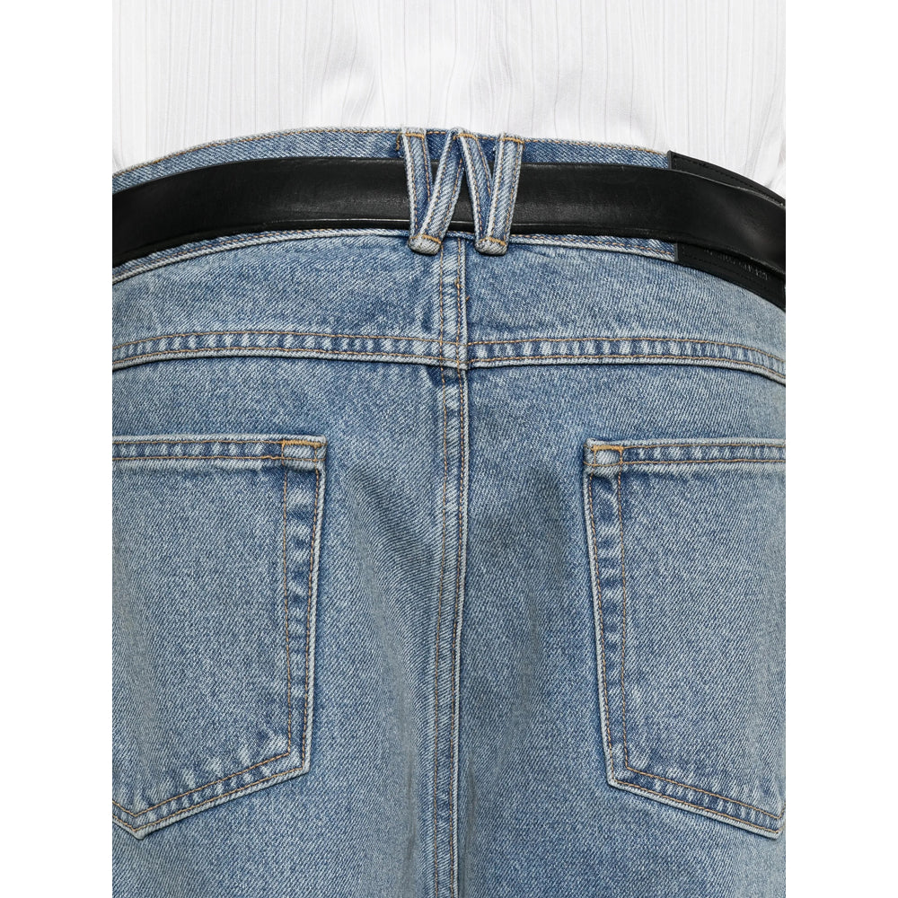 Willy Chavarria Blue Denim - Wide-Leg Jeans Men Willy Chavarria