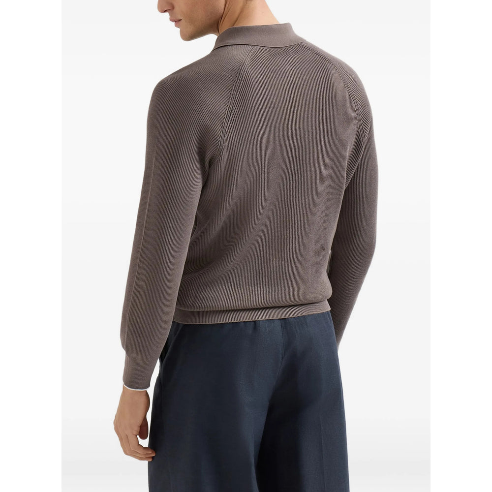 Brunello Cucinelli Brown Polo Shirts Men BRUNELLO CUCINELLI